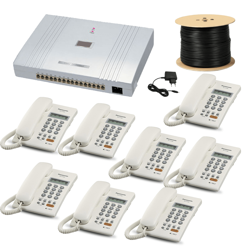 8 LINE PBX BOX 8 SET TELEPHONE + FULL SETUP