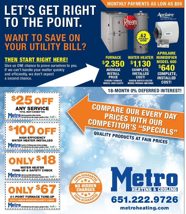 Heating, Furnace and Boiler Coupons Metro Heating