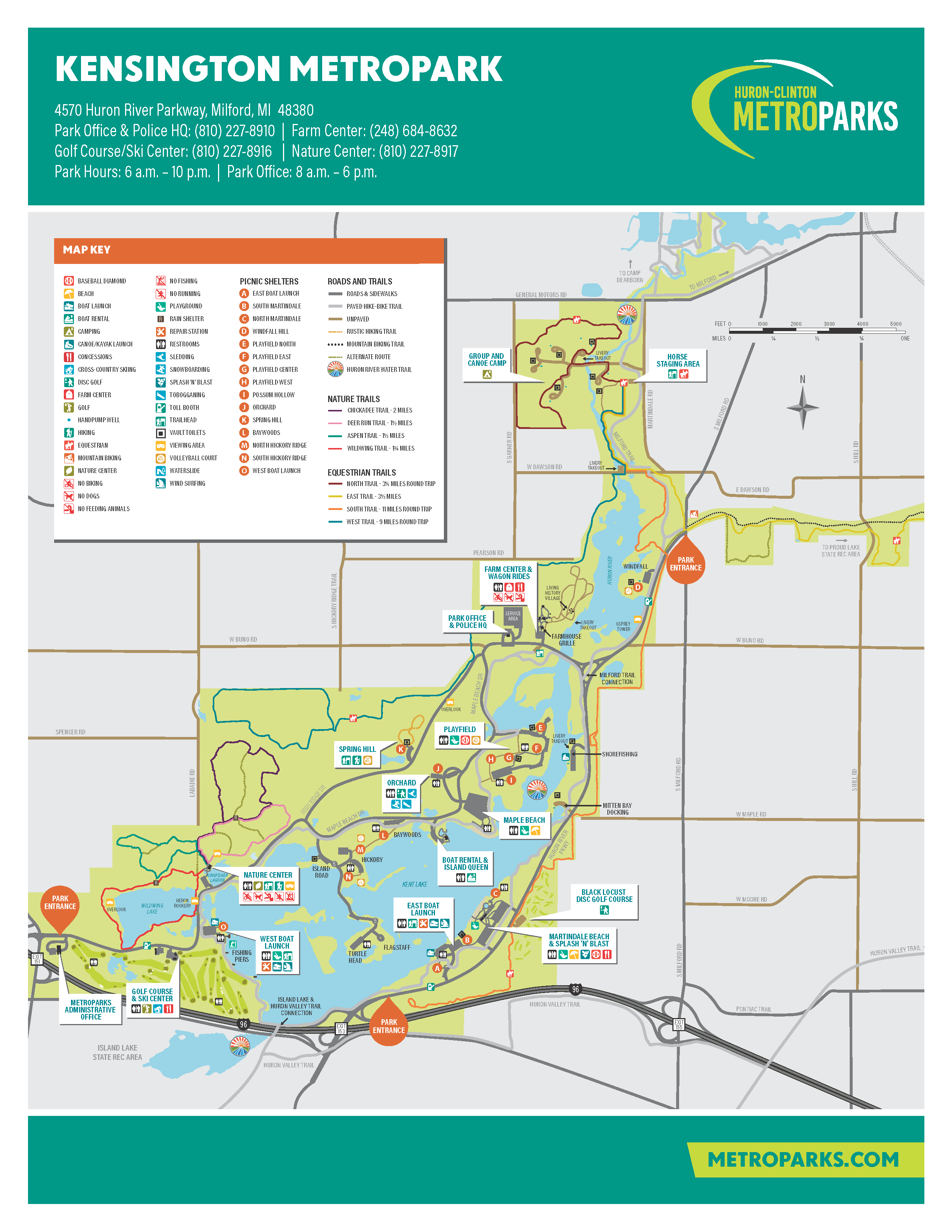 Park Maps HuronClinton Metroparks