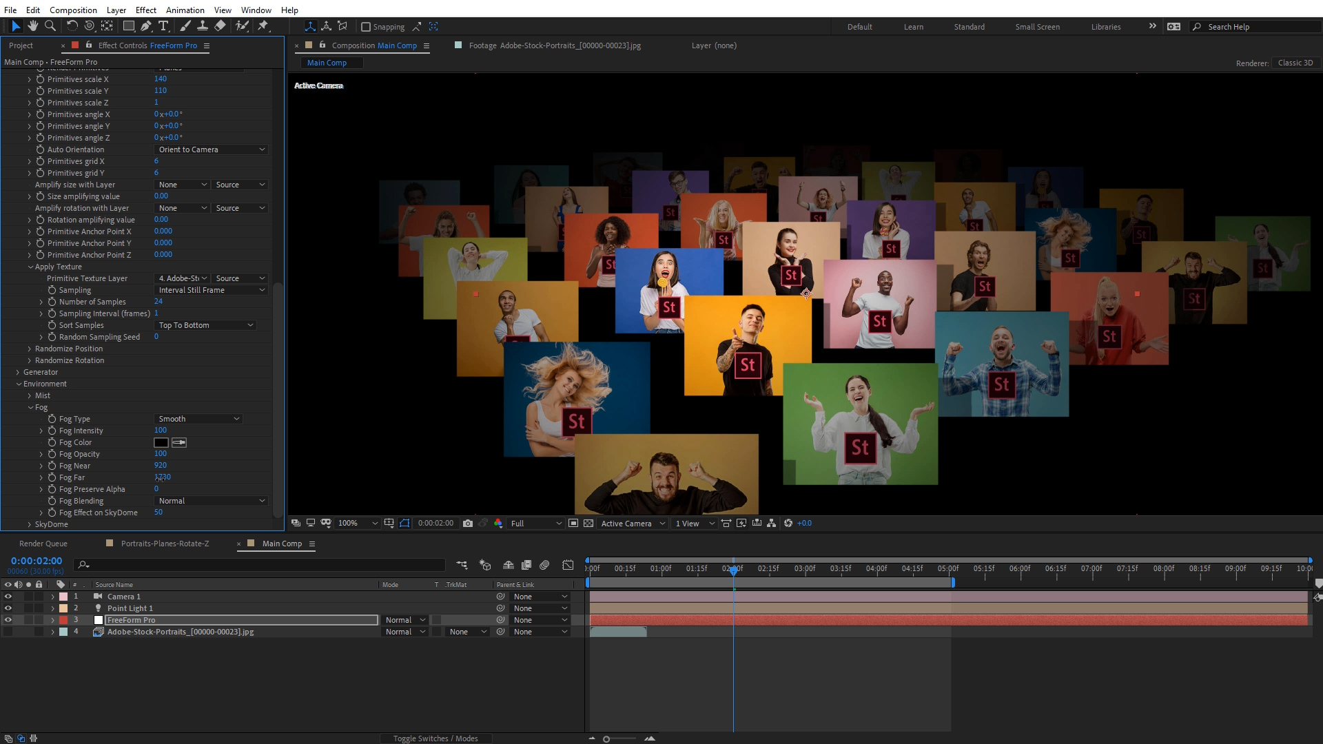 Tutorial 3D Portrait Animation After Effects FreeForm