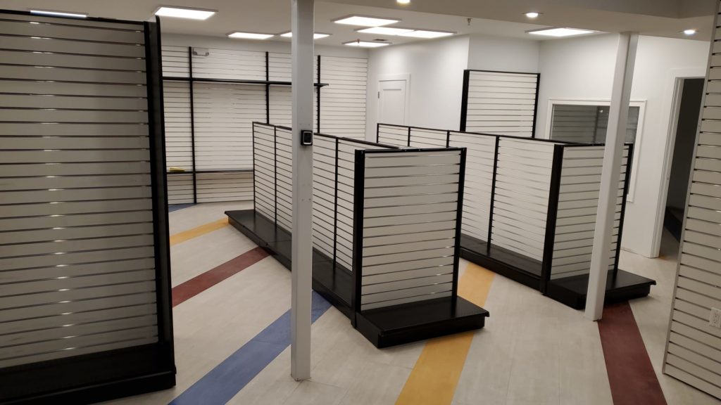 Madix gondola shelving in stock dealer M. Fried Store Fixtures