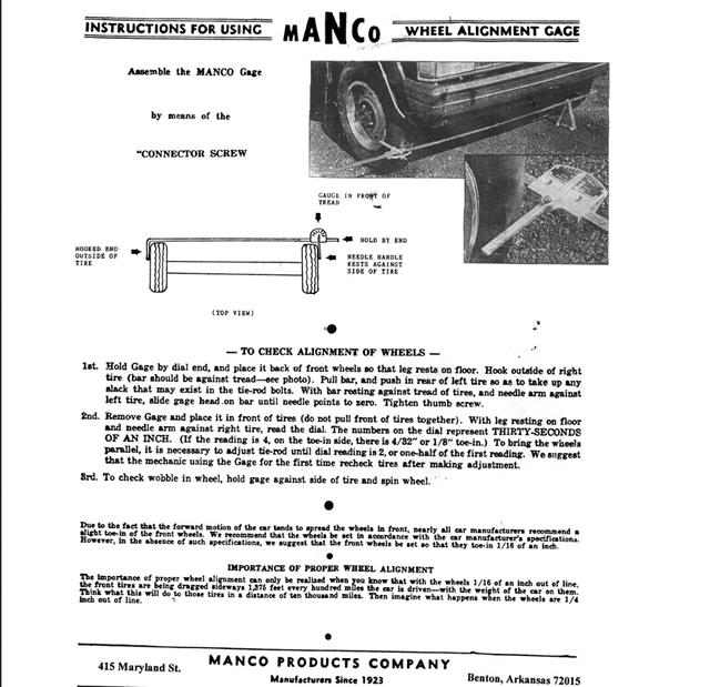 Cen Tech toe gauge instructions needed MGB & GT Forum MG Experience