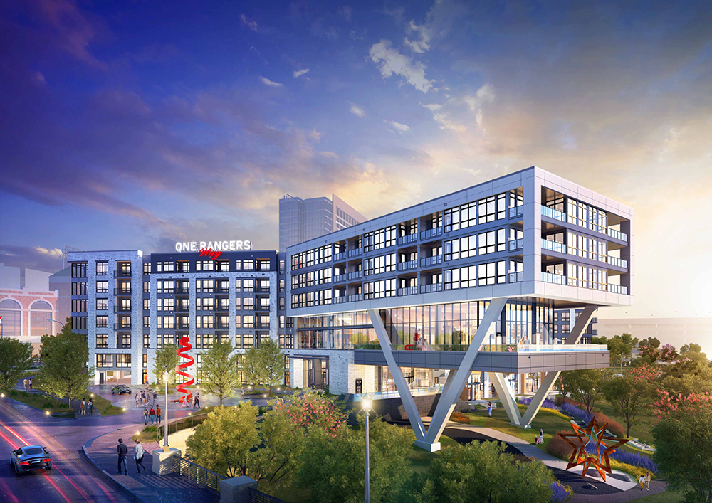 One Rangers Way Building Arlington Entertainment District Apartments