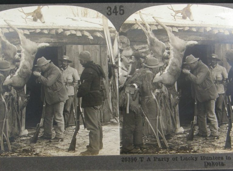 2080 Stereoviews Mule Deer Hunting in Western North Dakota. Keystone
