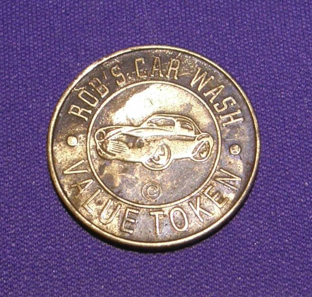 2555 Token, Car Wash Token, No Cash Value, Rob's Car Wash, Value