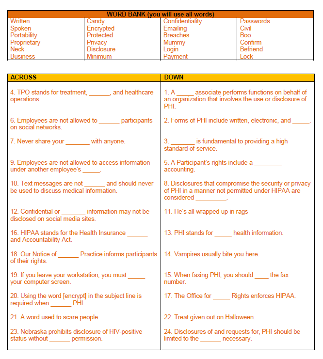 HIPAA Alert Here's a Spooky Way to Test Your HIPAA Knowledge
