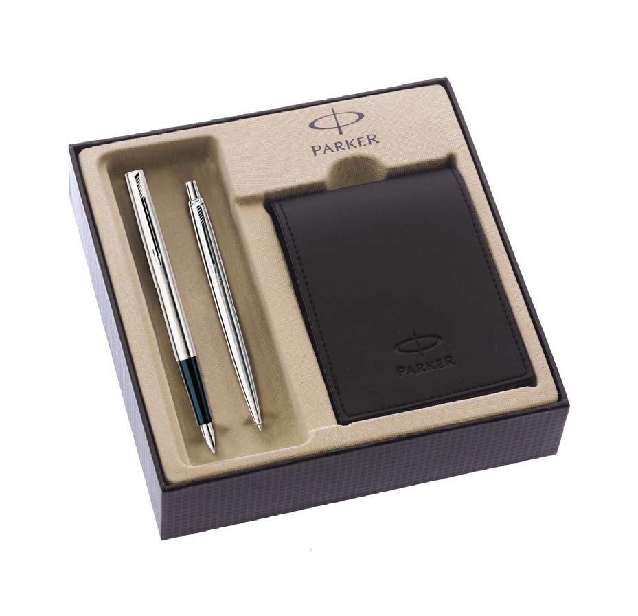 Parker Jotter Set Fountain Pen Ballpoint Stainless Steel CT
