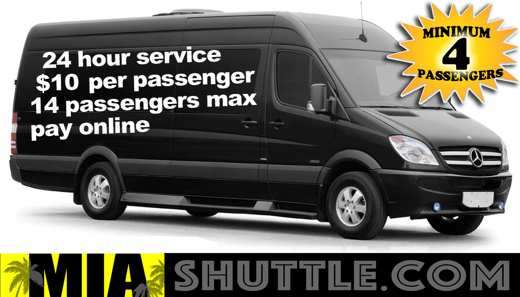 Miami Airport Shuttle by Florida Shuttle Van Service 9542498991