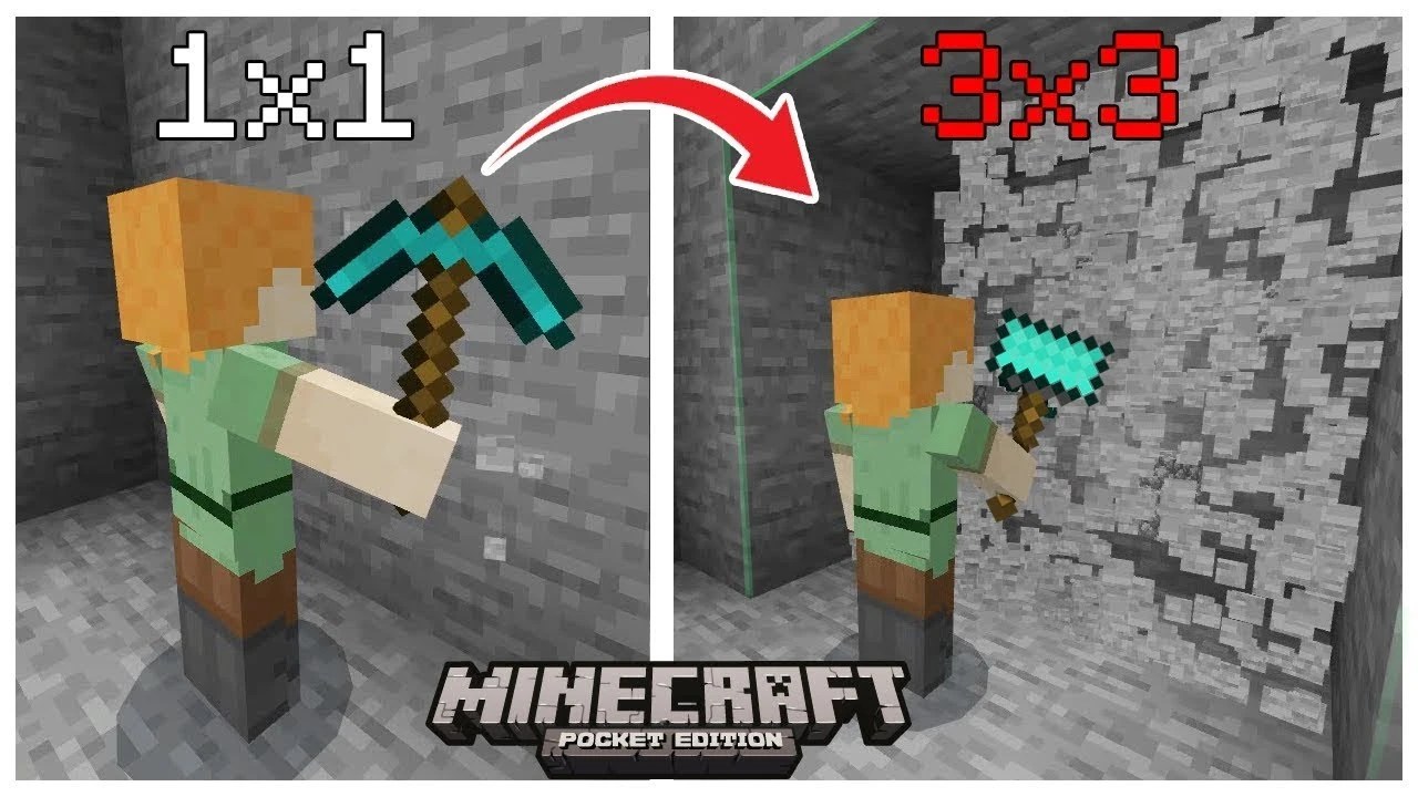3x3 Pickaxe Mi Bedrock
