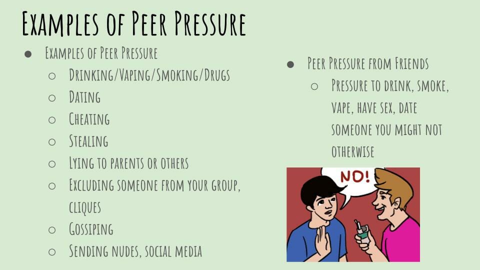 Negative Peer Pressure Examples