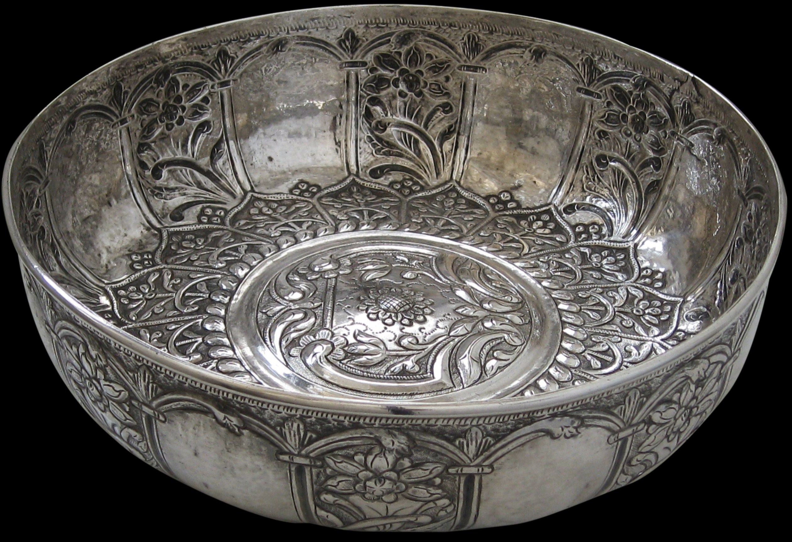 Ottoman Silver Repoussed Hamam Bowl Michael Backman Ltd