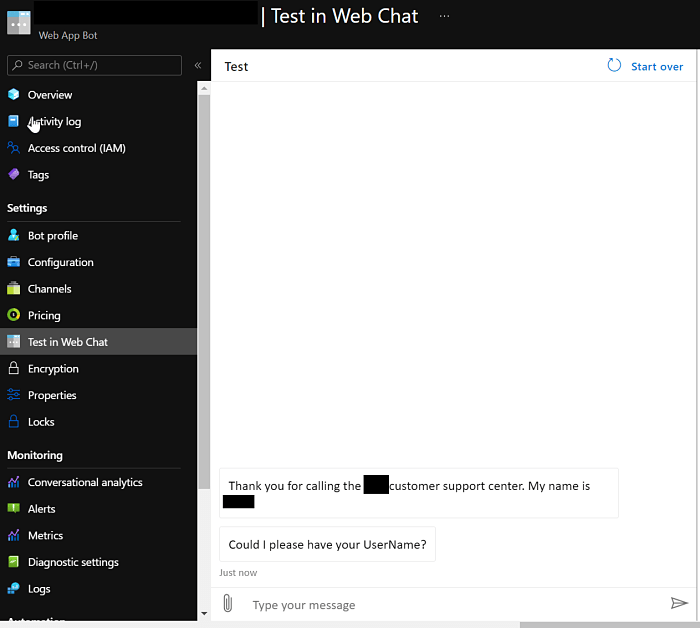 Sending a Message using the v4 Bot Framework from