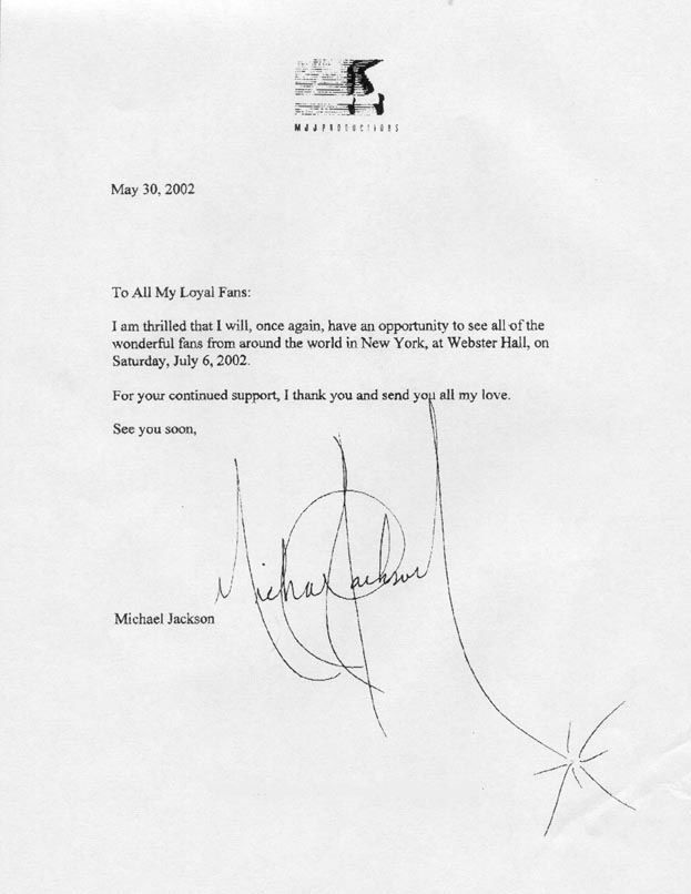 The Michael Jackson Letters/Notes Thread