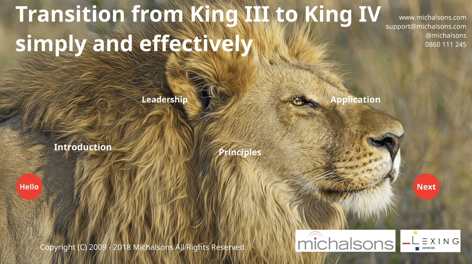 Transition from King III to King IV Michalsons