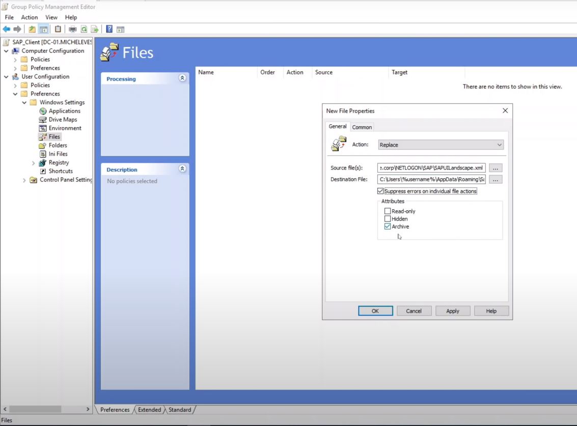 SAP GUI GPO Configuring SAP GUI using window GPO Version 750