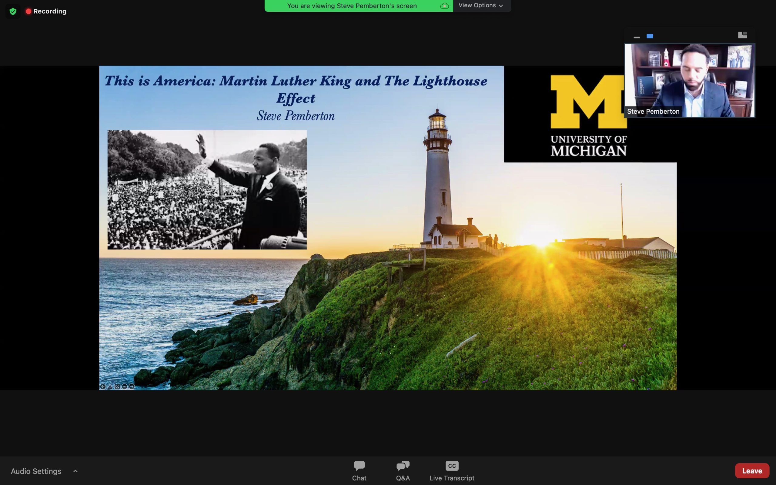 Author Steve Pemberton talks MLK “This is America” Symposium