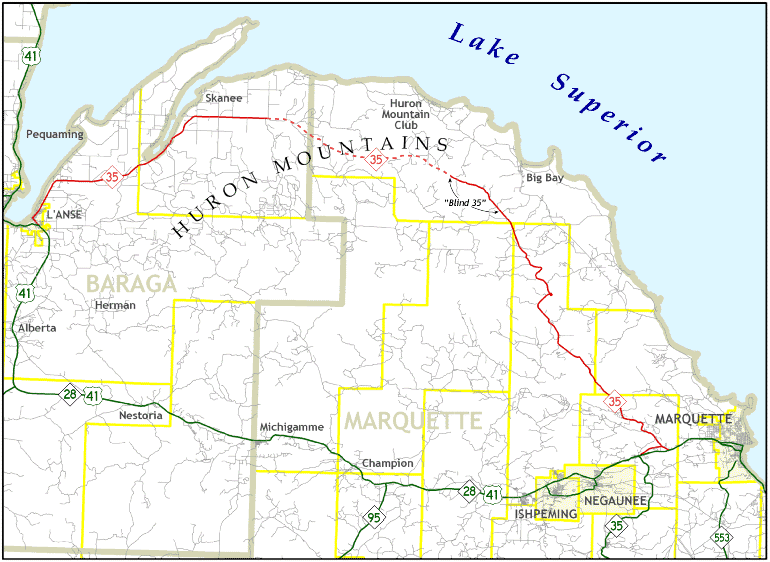 Mountains In Michigan Map Michigan Baraga County « Every County
