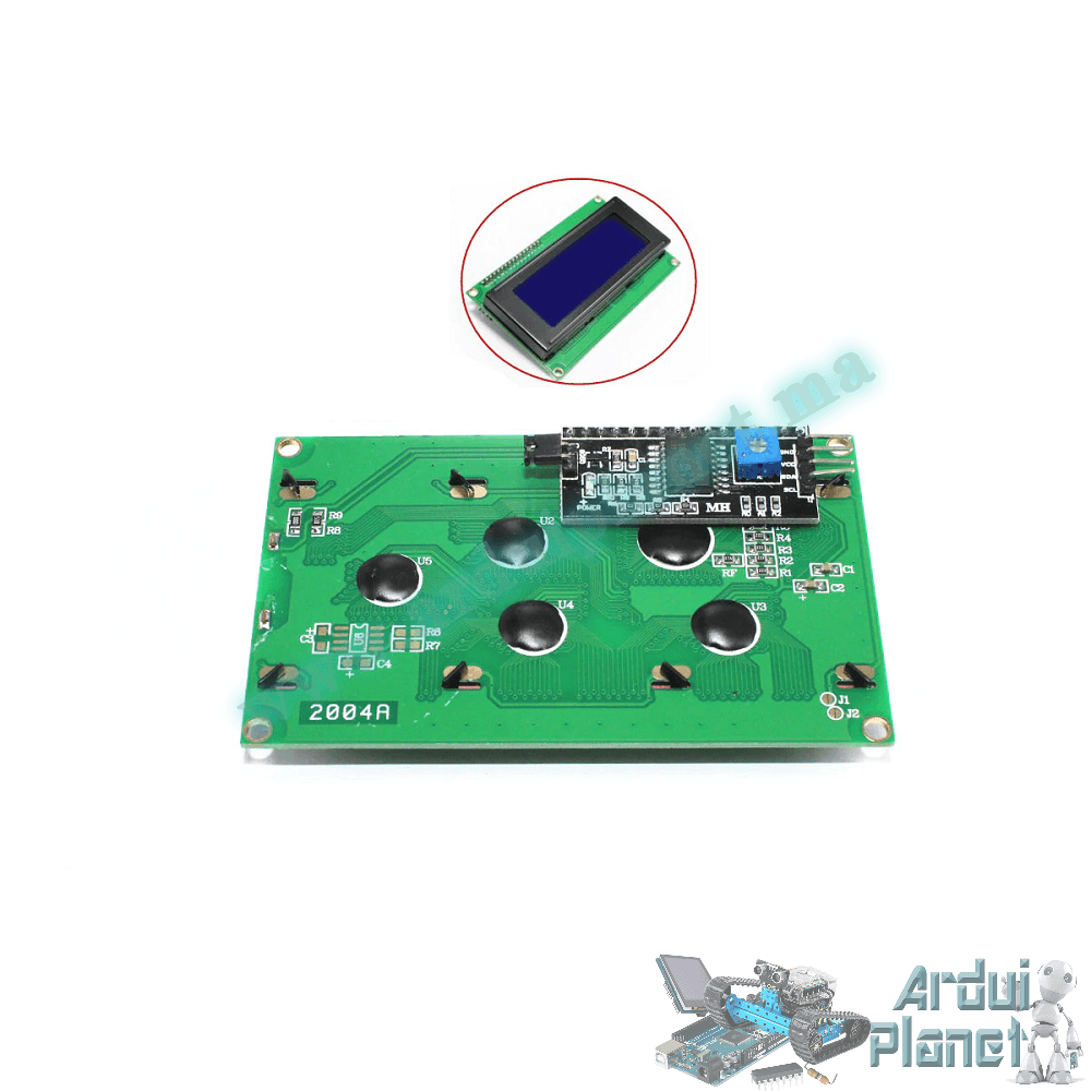 Afficheur LCD 2004 20x04 Avec I2C Pour Arduino Maroc