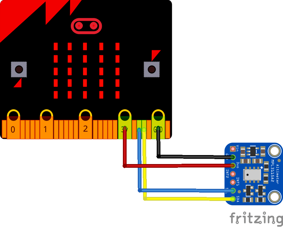 microbit and MPL3115A2 absolute pressure sensor example Microbit learning