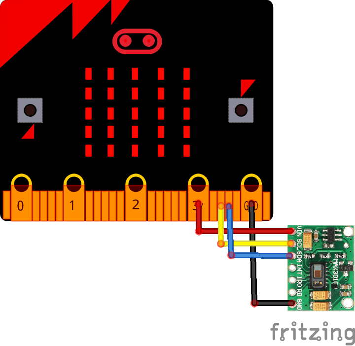 MAX30102 pulse and heartrate monitor sensor and microbit Microbit