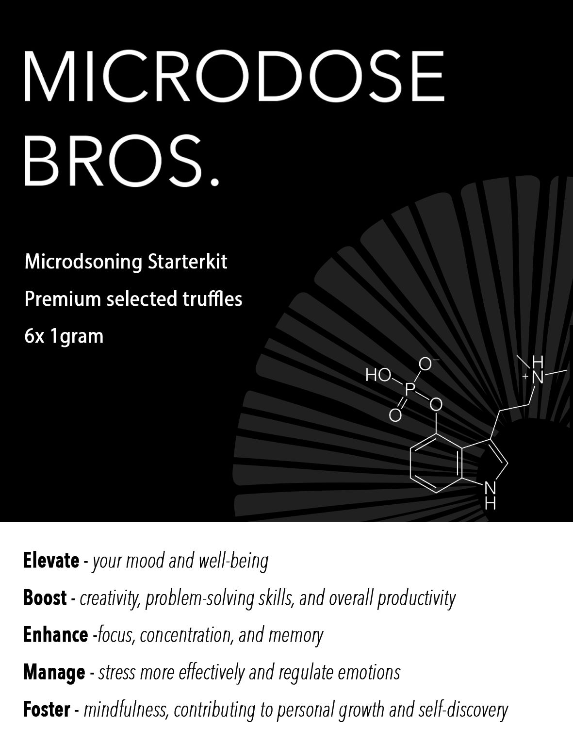 McMicrodose Starter Kit, featuring 6 individual 1gram truffles