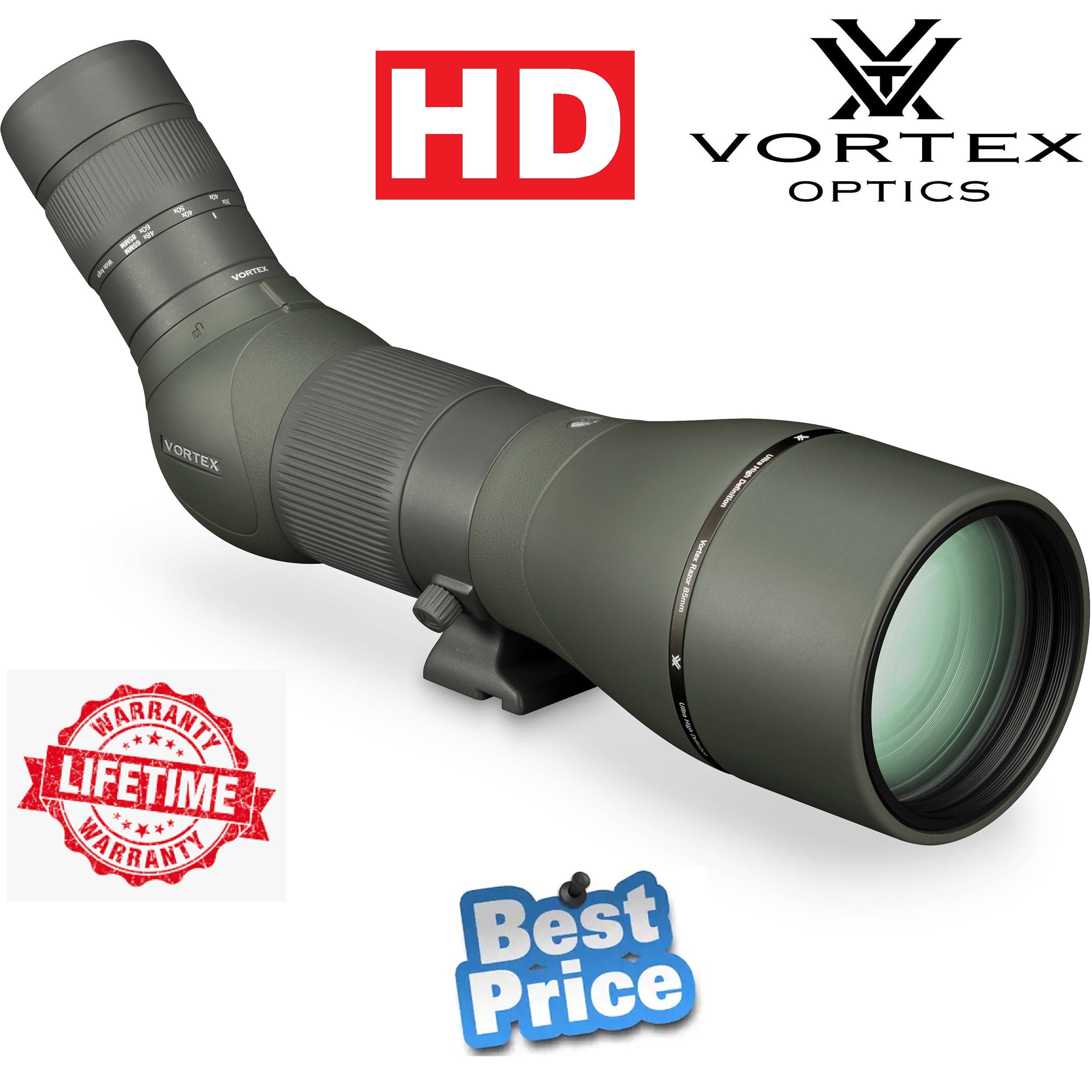 Vortex Razor HD 2760x85 Spotting Scope Angled Viewing