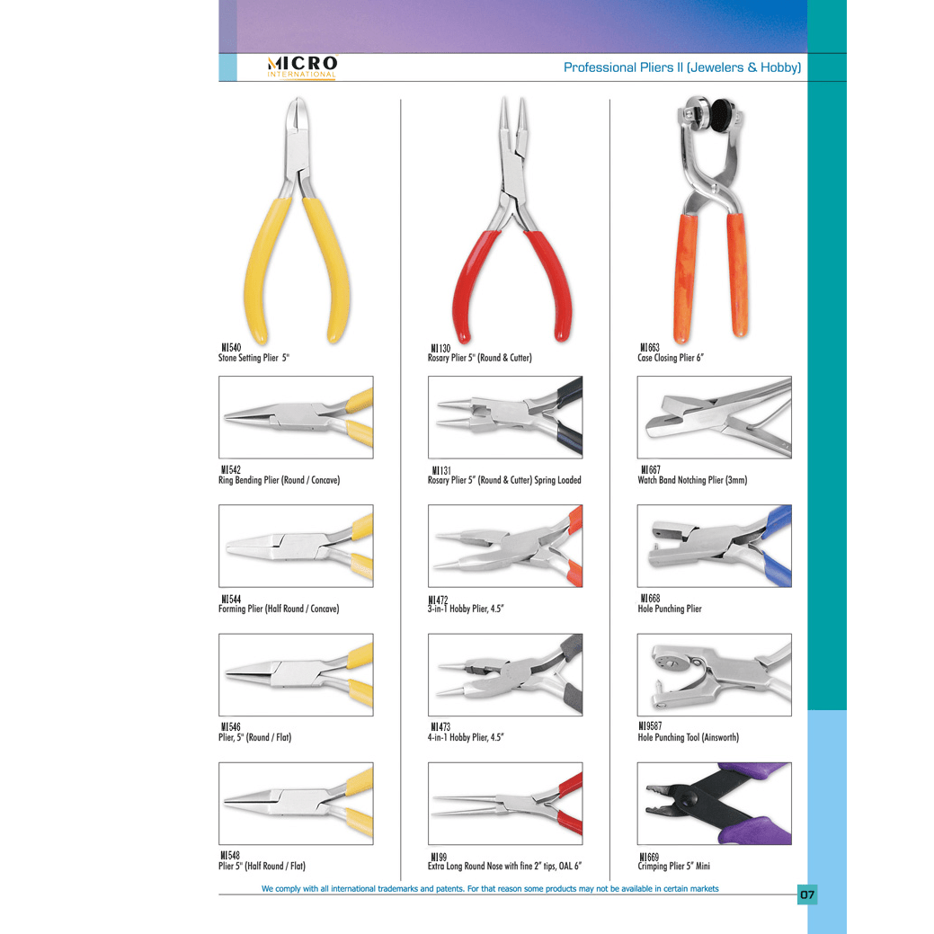 Professional Pliers (Jewelers & Hobby) Micro International