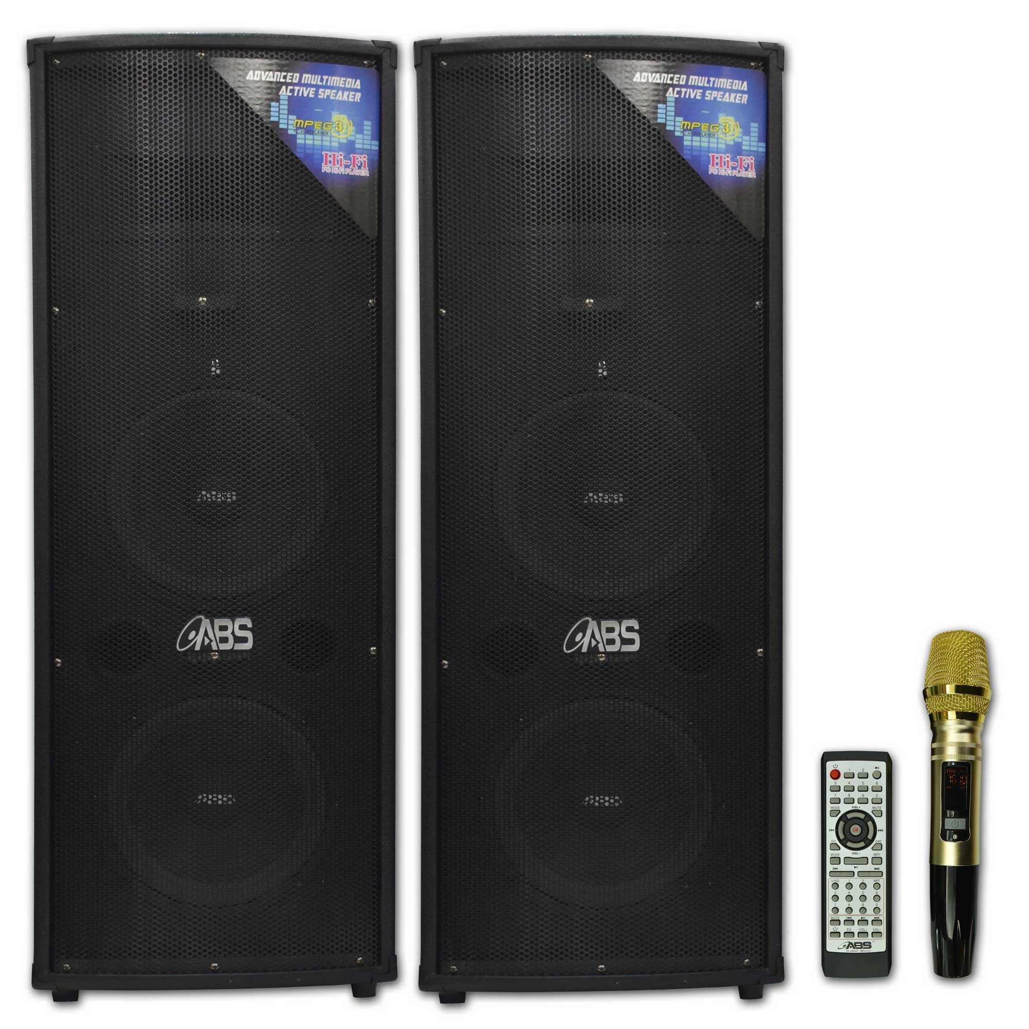 ABS2020 MAX wood Bookshelf Multimedia Amplifier Speakers with mixer