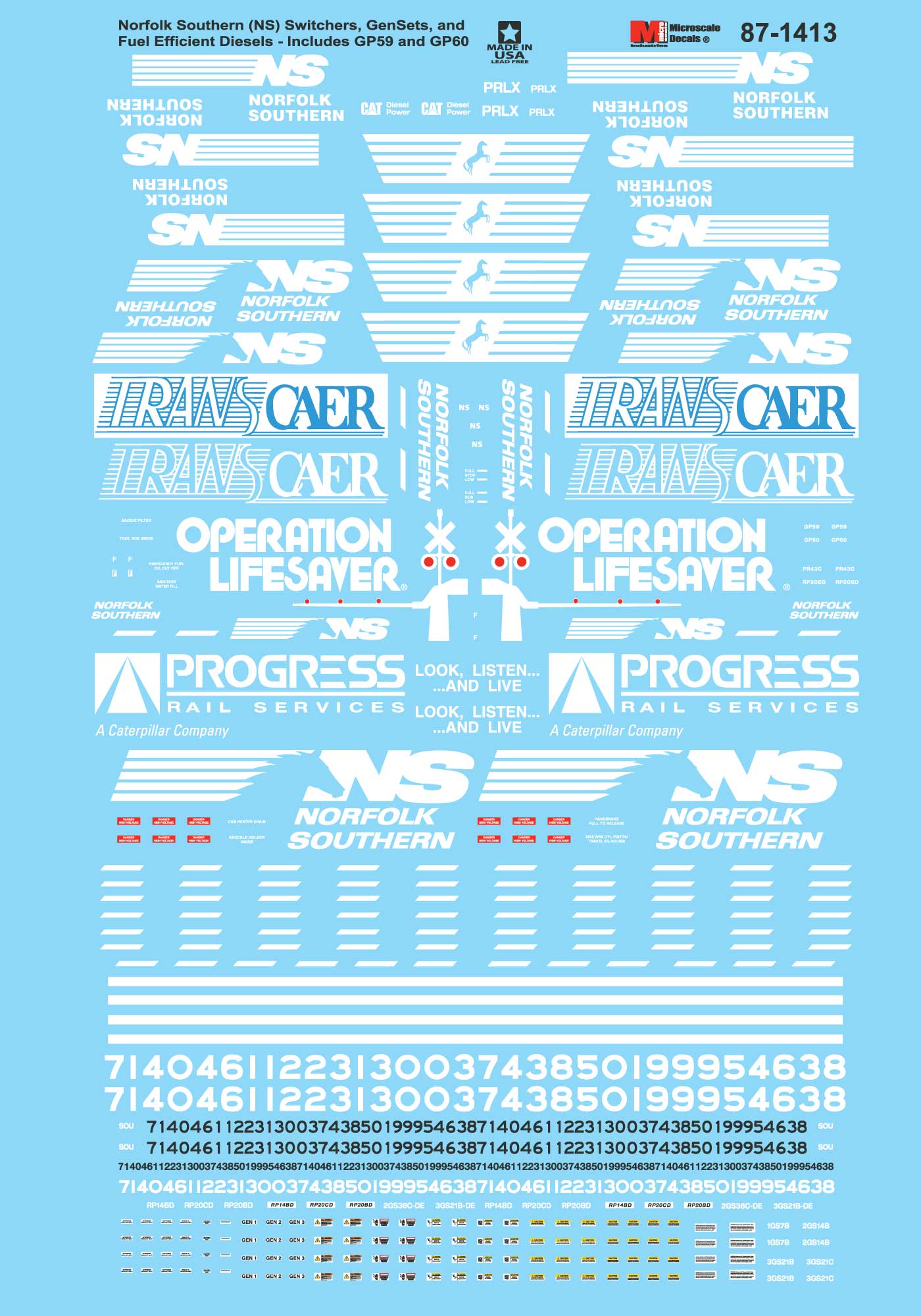 Decals HO Scale SEMTA Transit EMD GP10 Decal Set 901905