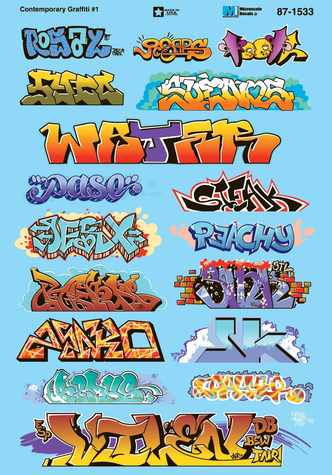 Microscale Decals HO Scale Contemporary Graffiti 1
