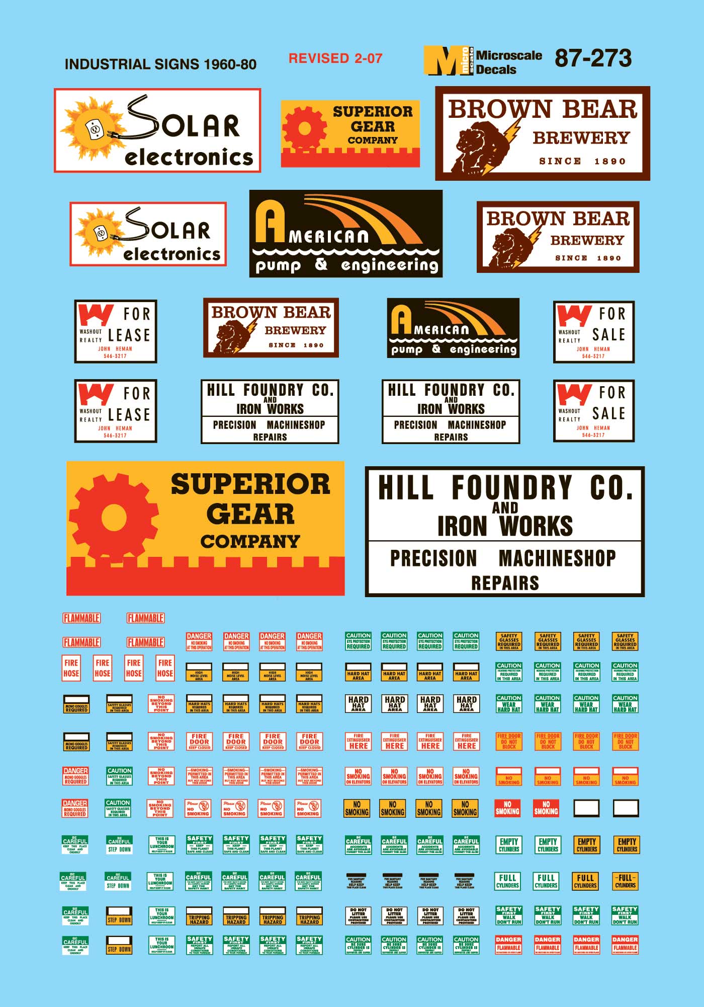 Microscale Decals HO Scale Structure Signs Industrial
