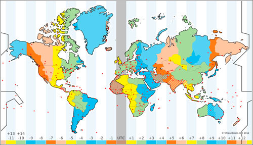 El mapa de los husos horarios Microsiervos (MundoRealâ„¢)