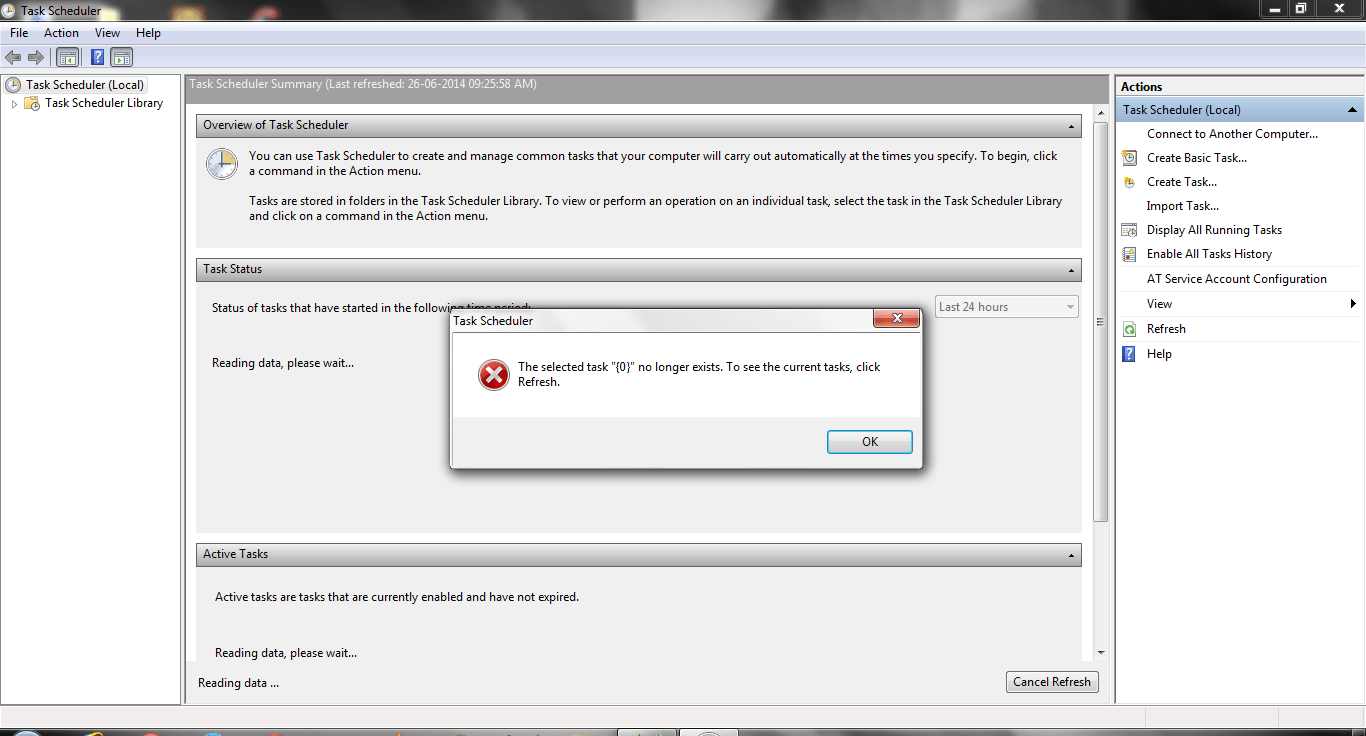 Fix Task Scheduler Error The selected task “{0}” no longer exists