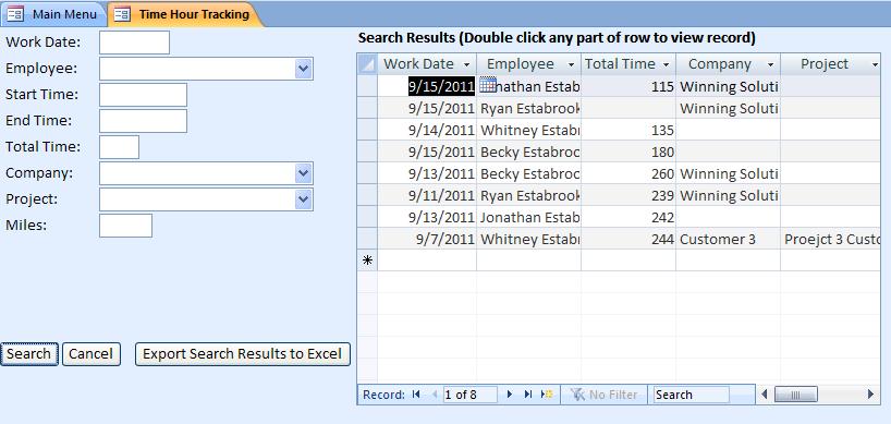 Time Hour Tracking Database Template Time Clock Database
