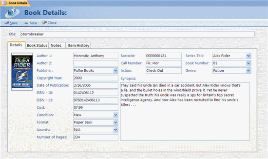 Access Library Catalog Template Personal Database Templates MS