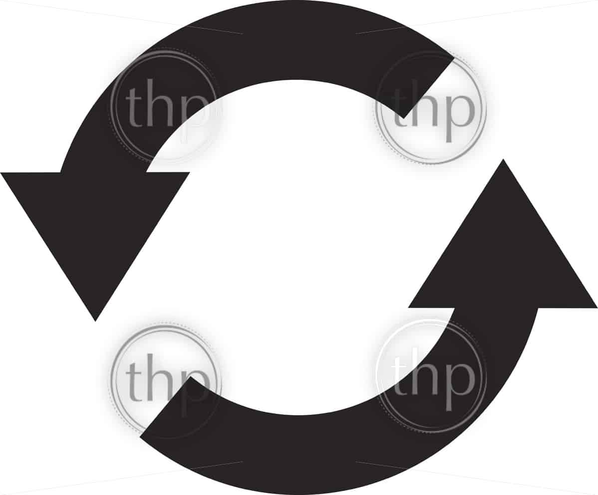 Simple flat design recycle symbol vector in photo Microstock Man