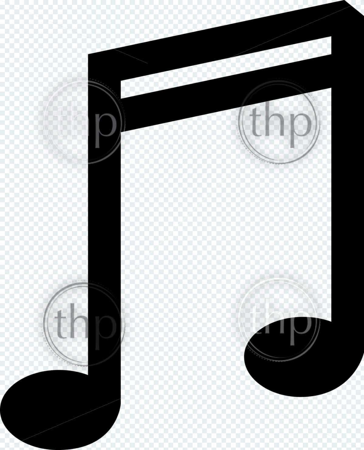 Music double bar note symbol vector illustration in black and white