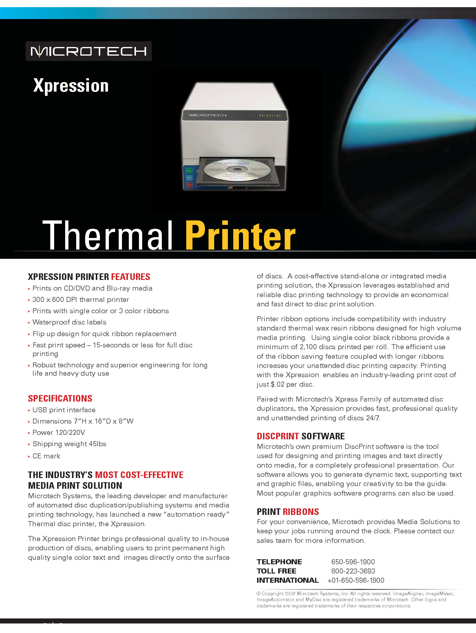 Xpression Thermal Disc Printer