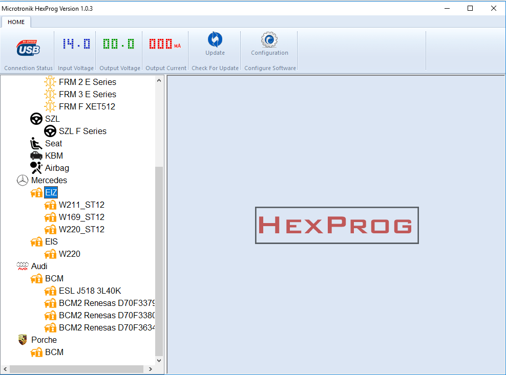 HexProg Software Version 1.0.3