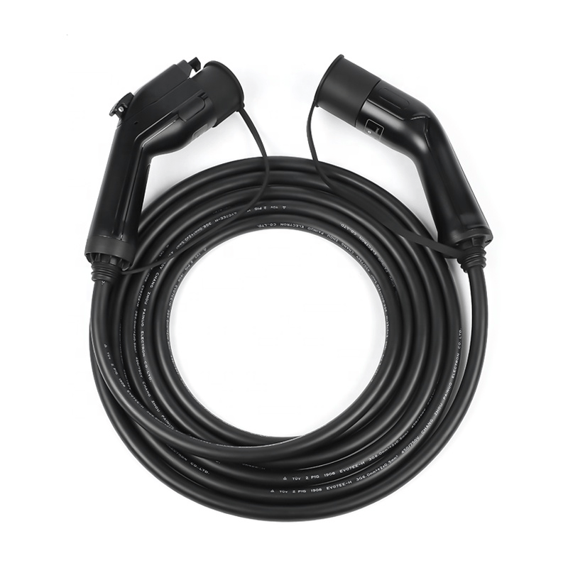 Mode 3 32A 1 Phase SAE J1772 Type 1 to Type 2 EV Charging Cable Electric Car Charging Adapter