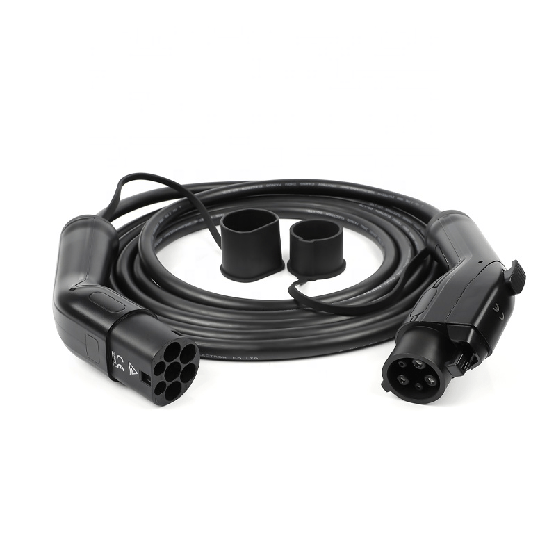 Mode 3 32A 1 Phase SAE J1772 Type 1 to Type 2 EV Charging Cable Electric Car Charging Adapter