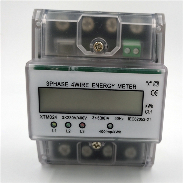 3 Phase 4 Wire Energy Meter Electricity Meter for DIN Rail Shanghai