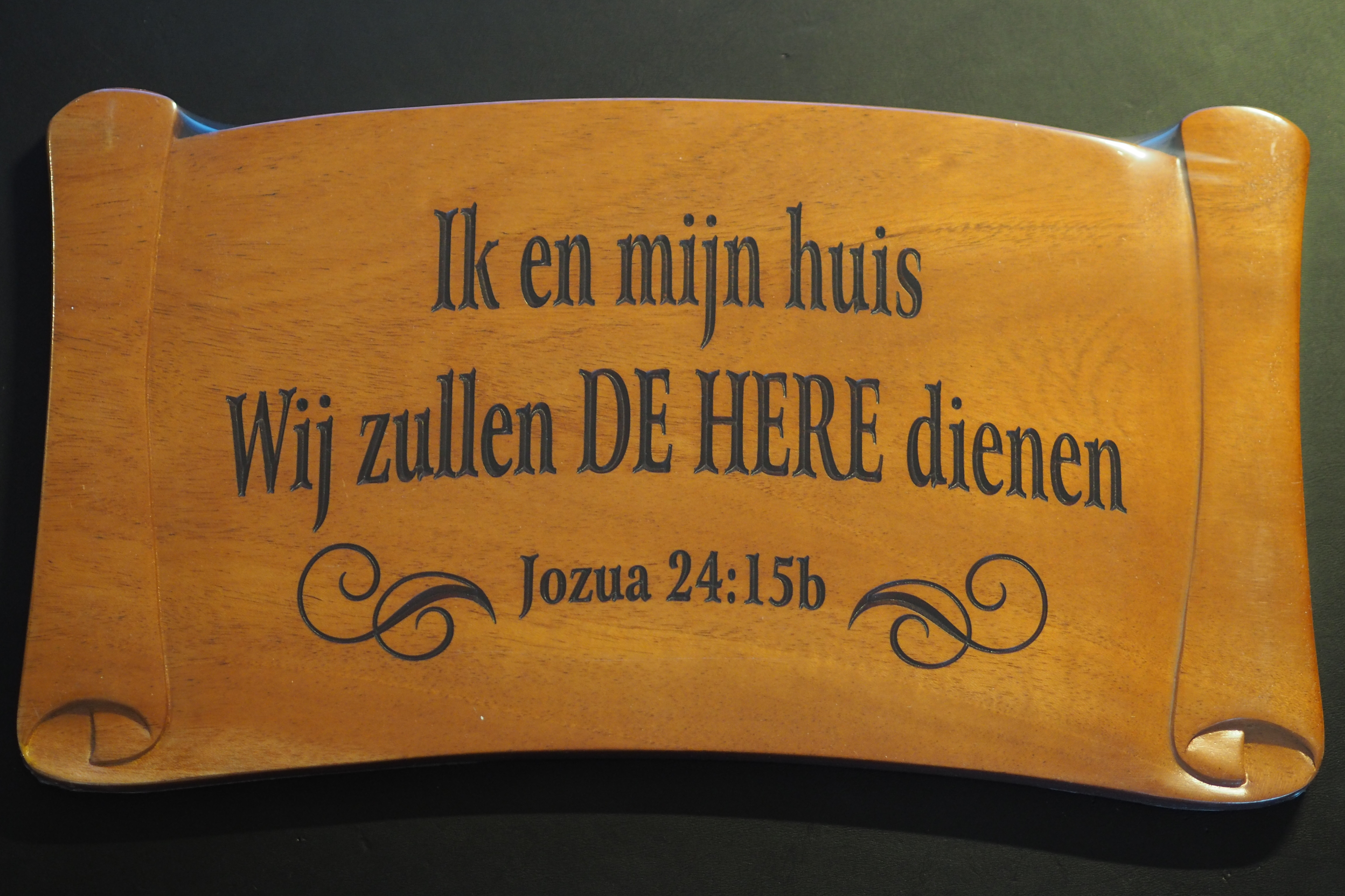 Wandbord ik en mijn huis wij zullen de HERE dienen Middernachtsroep