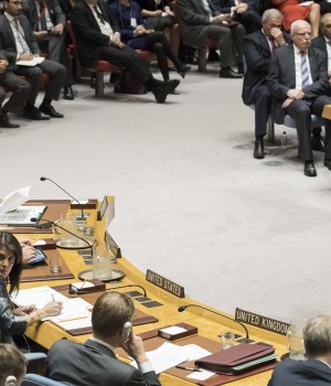 Nikki Haley, Danny Danon, Mahmoud Abbas