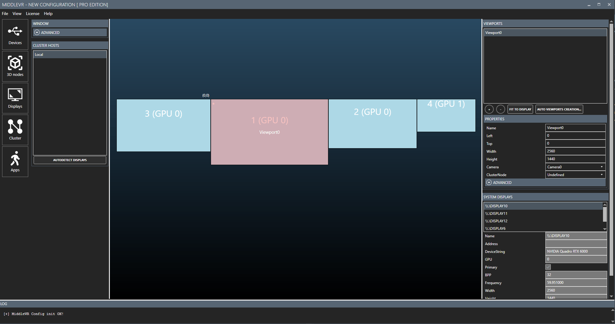 Configure Display MiddleVR