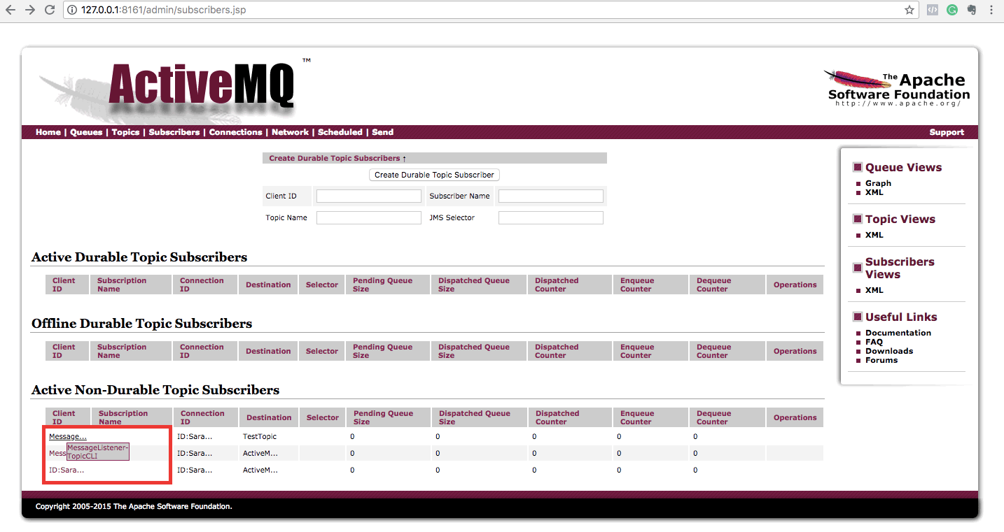 Activemq simple jms client to test queue and topic ActiveMQ CLI