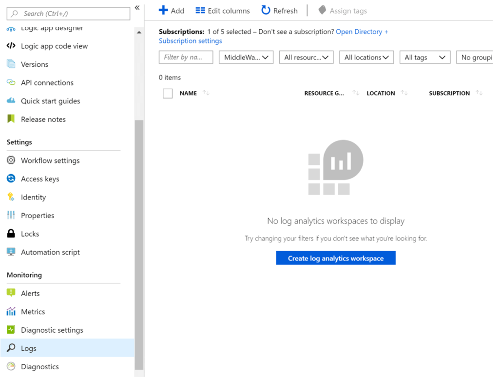 Middleway Azure monitor Logs log custom data through Azure Logic Apps