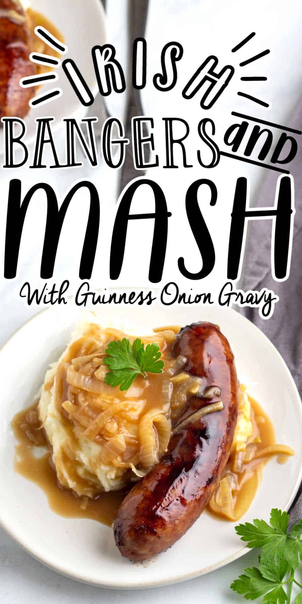 Irish Bangers and Mash with Guinness Onion Gravy • MidgetMomma