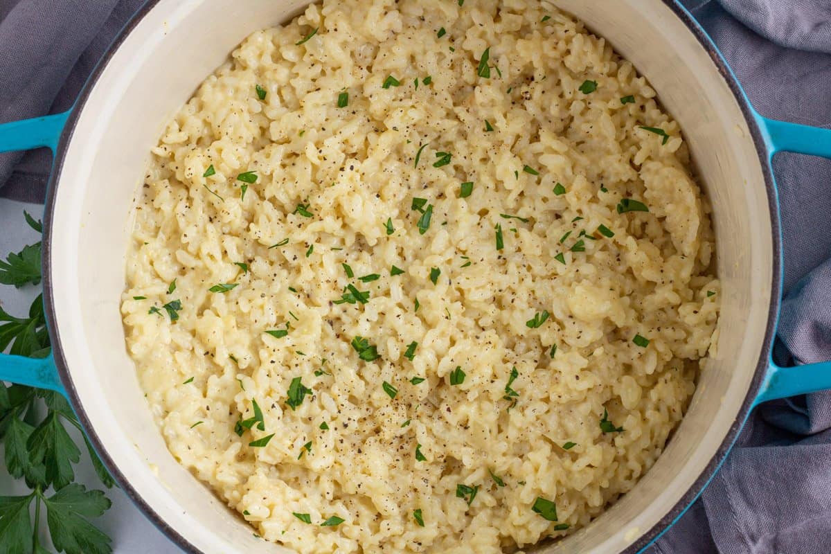 Creamy Parmesan Risotto Recipe • MidgetMomma