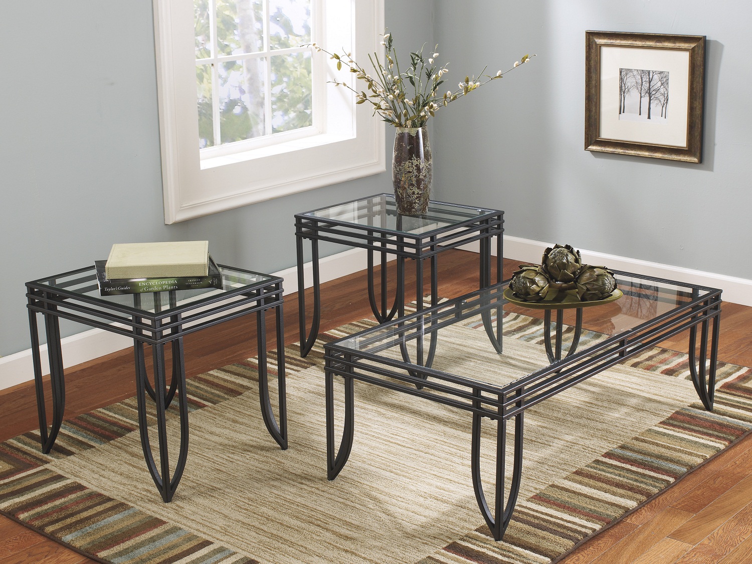 Ashley Contemporary Coffee Table set Exeter 3PC Table set